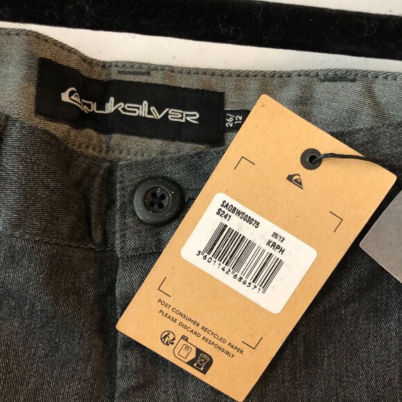 Quiksilver Boys Stretch Denim Shorts Gray Size 26/12 - Picture 3 of 5